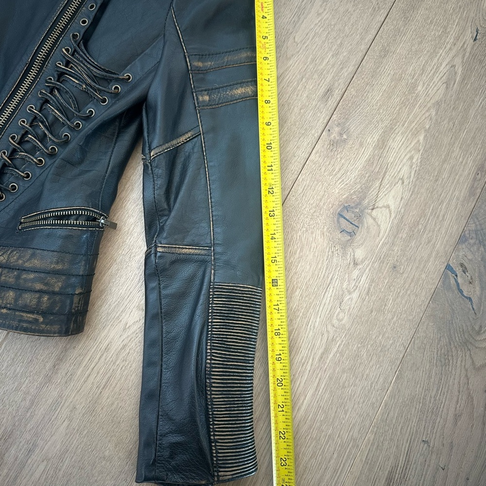 Edgy Amazing DESIGN and DETAILS Wilson Black Leather Jacket - Picture 12 of 15